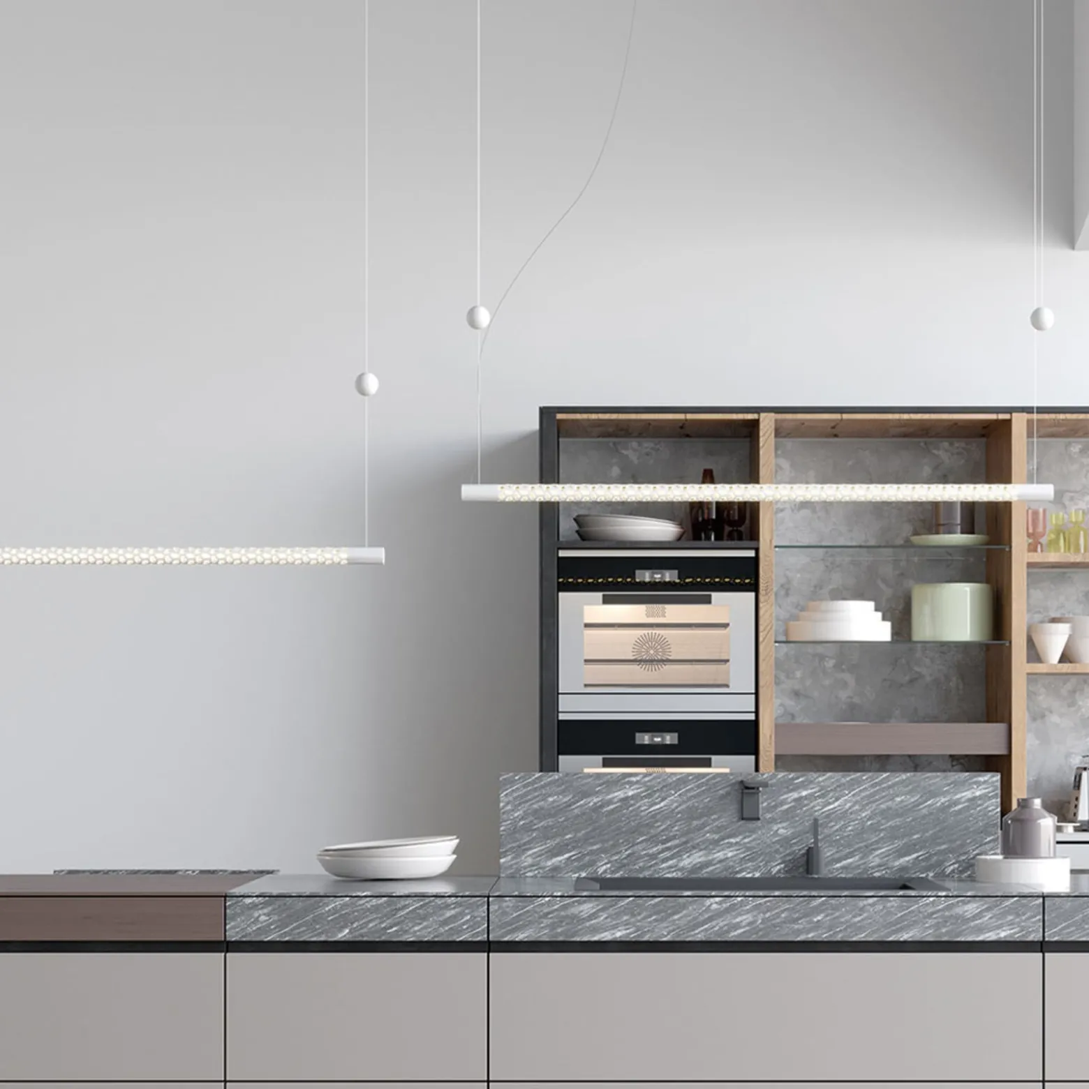 Rotaliana Squiggle H9 LED-Hängelampe weiß 176cm