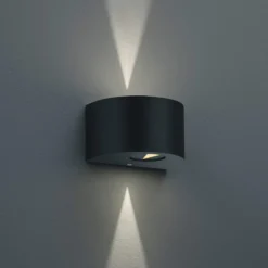 Runde LED-Außenwandleuchte Rosario, schwarz