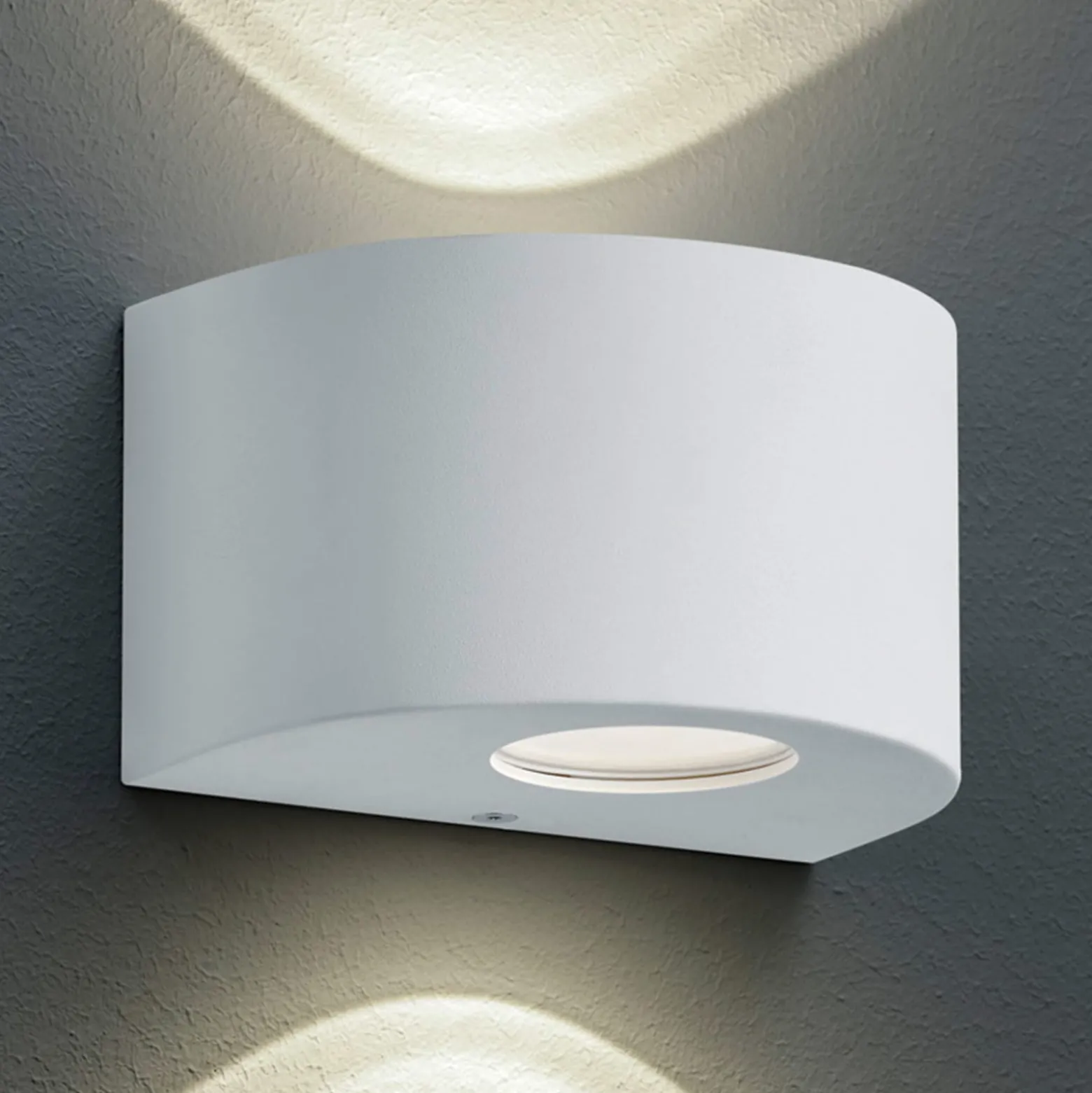 Runde LED-Außenwandleuchte Rosario, weiß