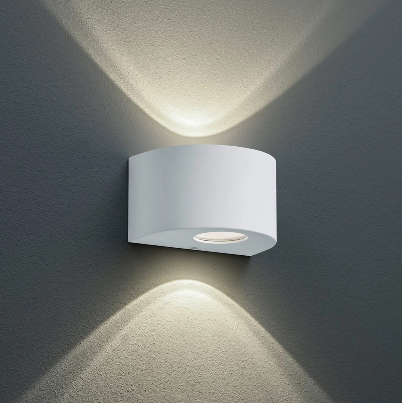 Runde LED-Außenwandleuchte Rosario, weiß