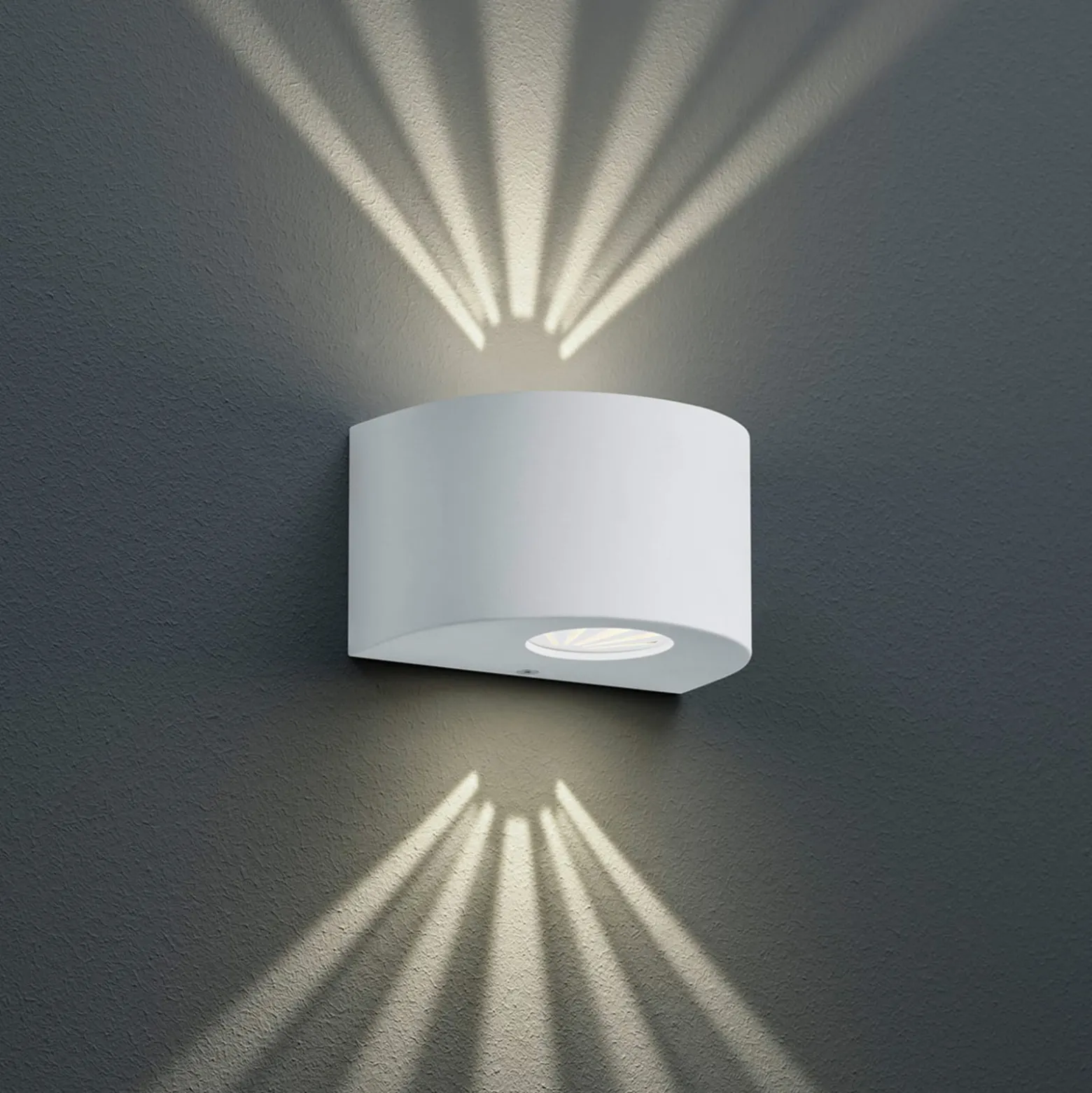 Runde LED-Außenwandleuchte Rosario, weiß