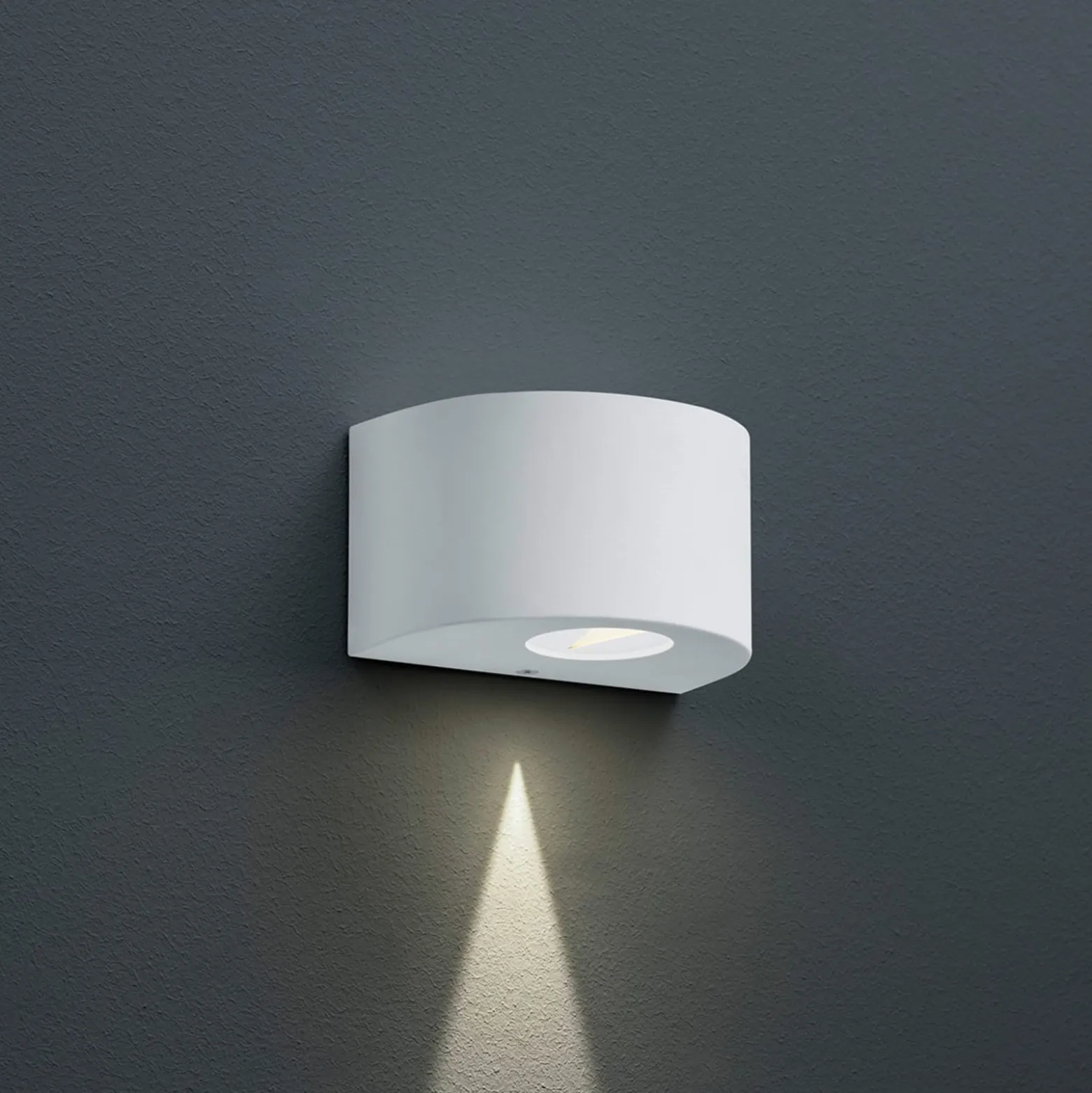 Runde LED-Außenwandleuchte Rosario, weiß