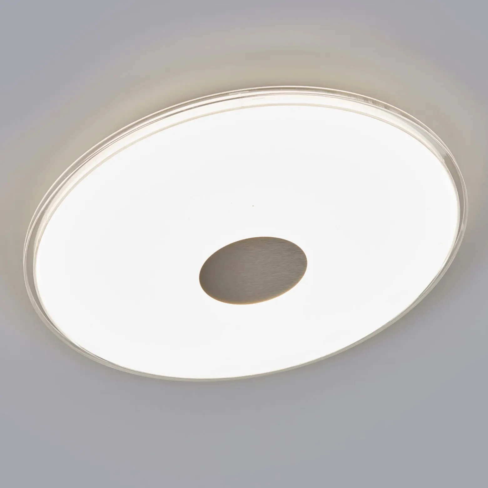 Runde LED-Deckenleuchte Shogun mit Glitzeroptik