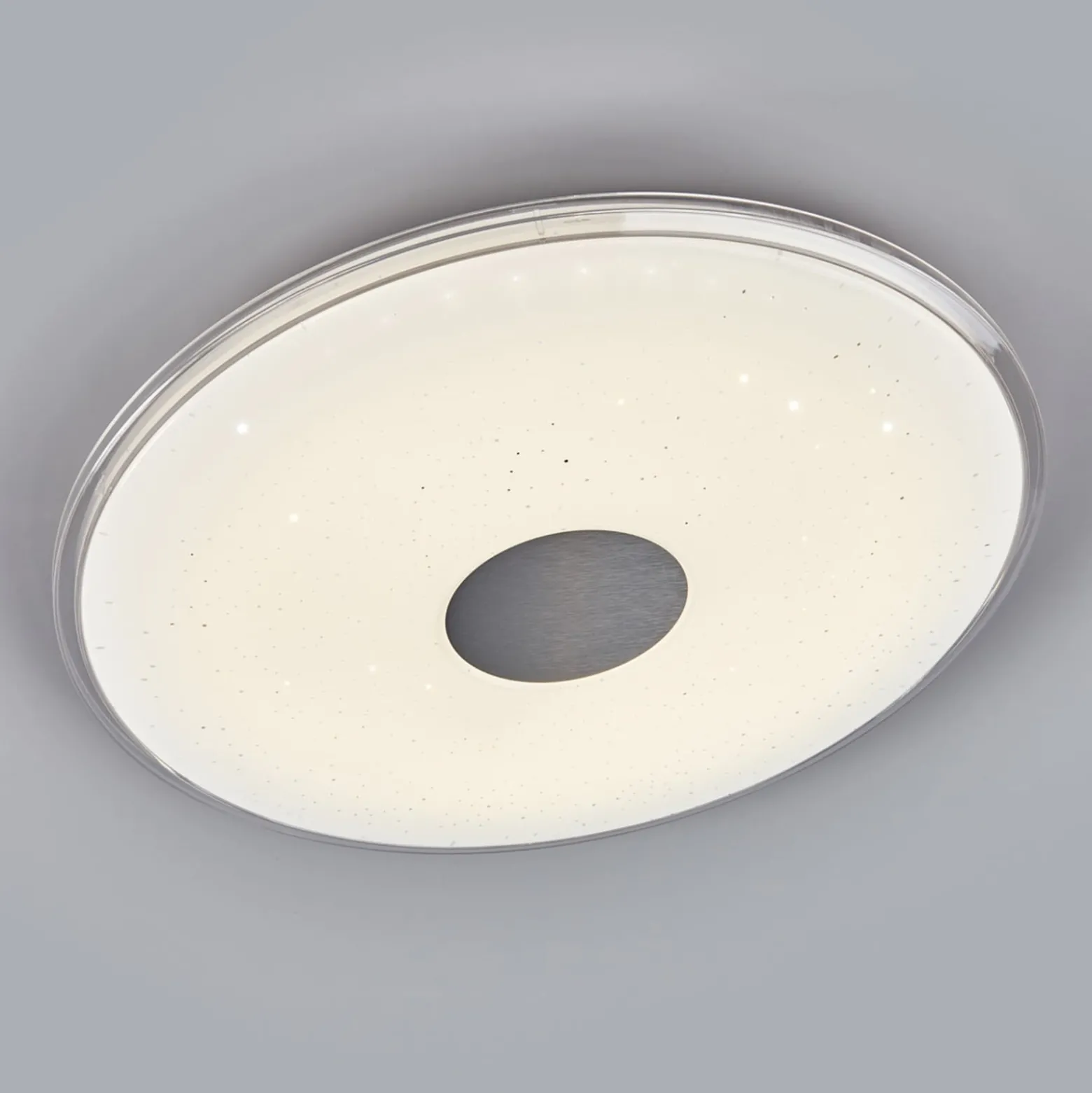 Runde LED-Deckenleuchte Shogun mit Glitzeroptik