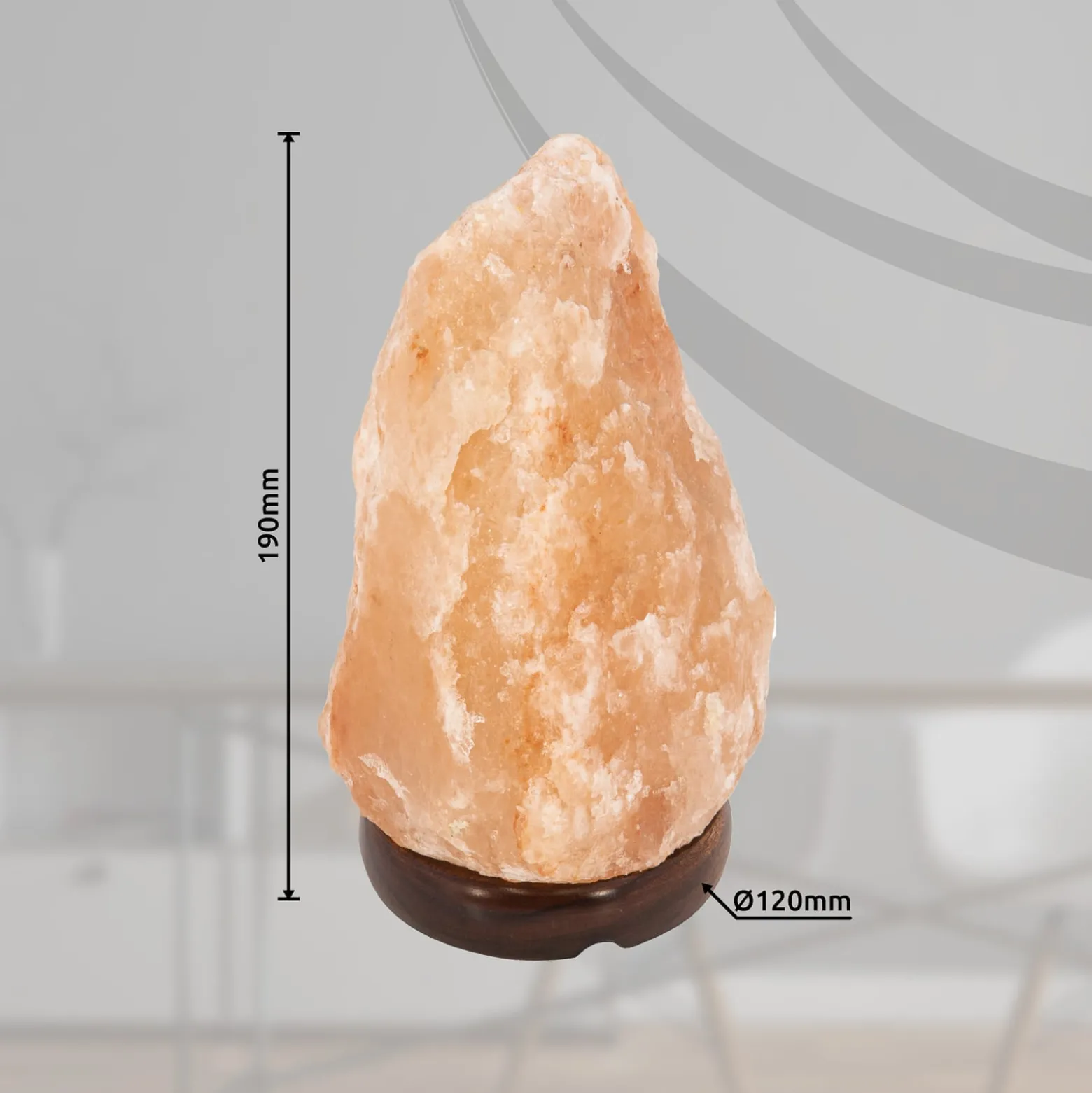 Salzkristall-Tischlampe Stone, naturfarben