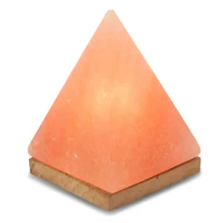 Salzleuchte Pyramide mit Sockel, bernstein