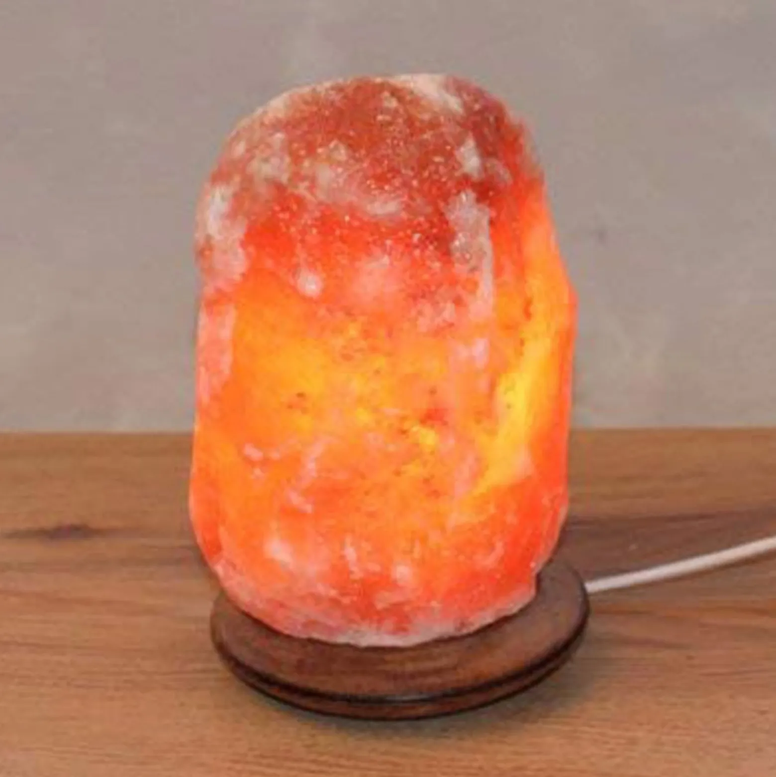 Salzleuchte Rock mit Sockel, 1,5-2 kg, bernstein