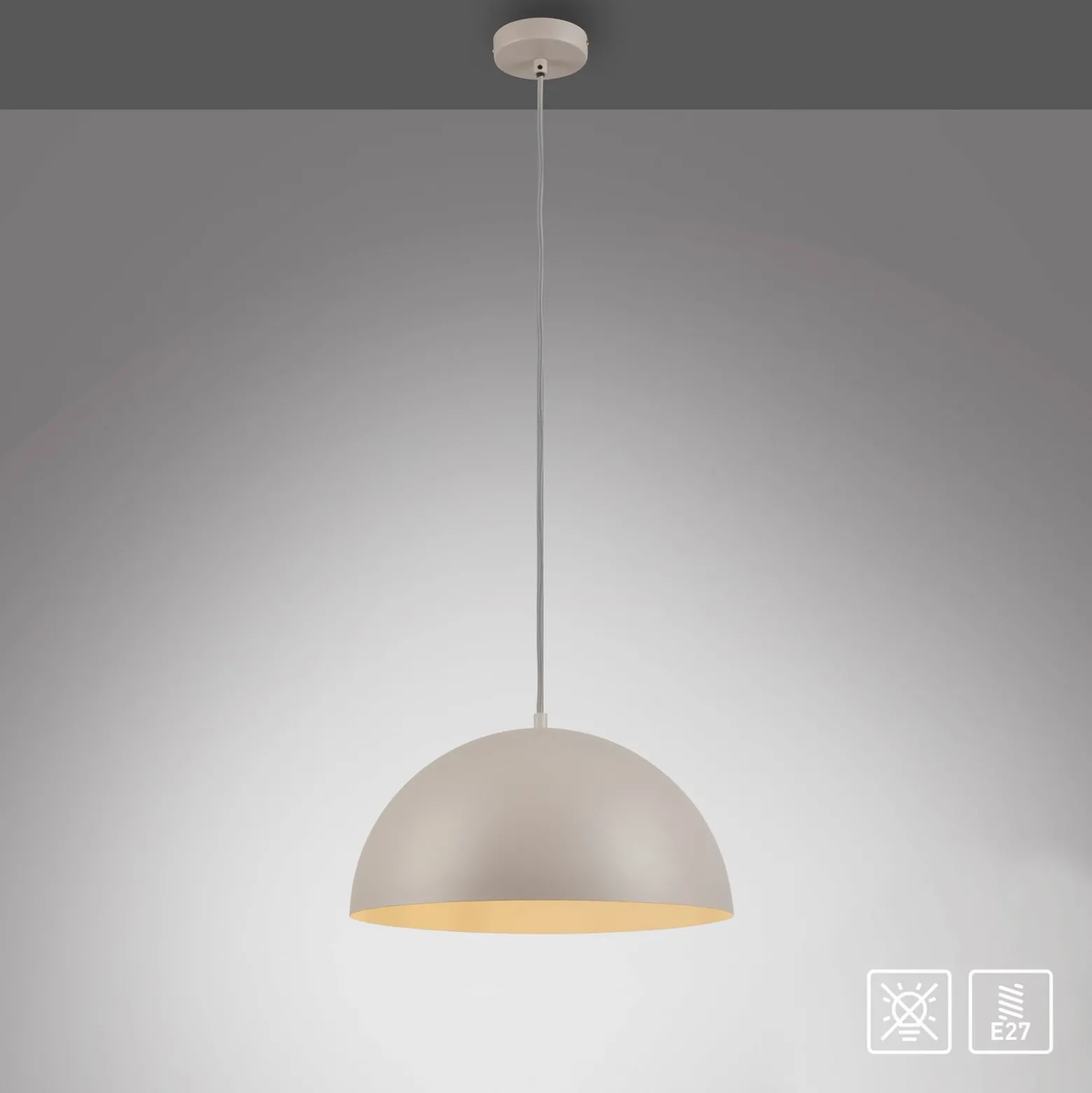 SCHÖNER WOHNEN Hängeleuchte Ali Sandbrise, Eisen, Ø 38cm E27
