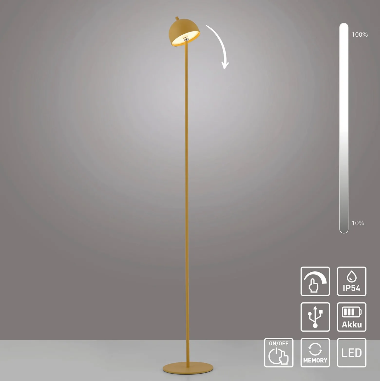SCHÖNER WOHNEN LED-Akku-Stehlampe Bellis, Blütenzauber IP54