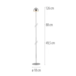 SCHÖNER WOHNEN LED-Akku-Stehlampe Bellis chrom, IP54 3.000K
