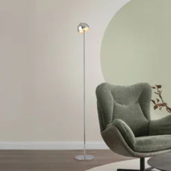SCHÖNER WOHNEN LED-Akku-Stehlampe Bellis chrom, IP54 3.000K