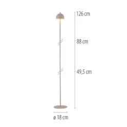 SCHÖNER WOHNEN LED-Akku-Stehlampe Bellis, sandbrise, IP54