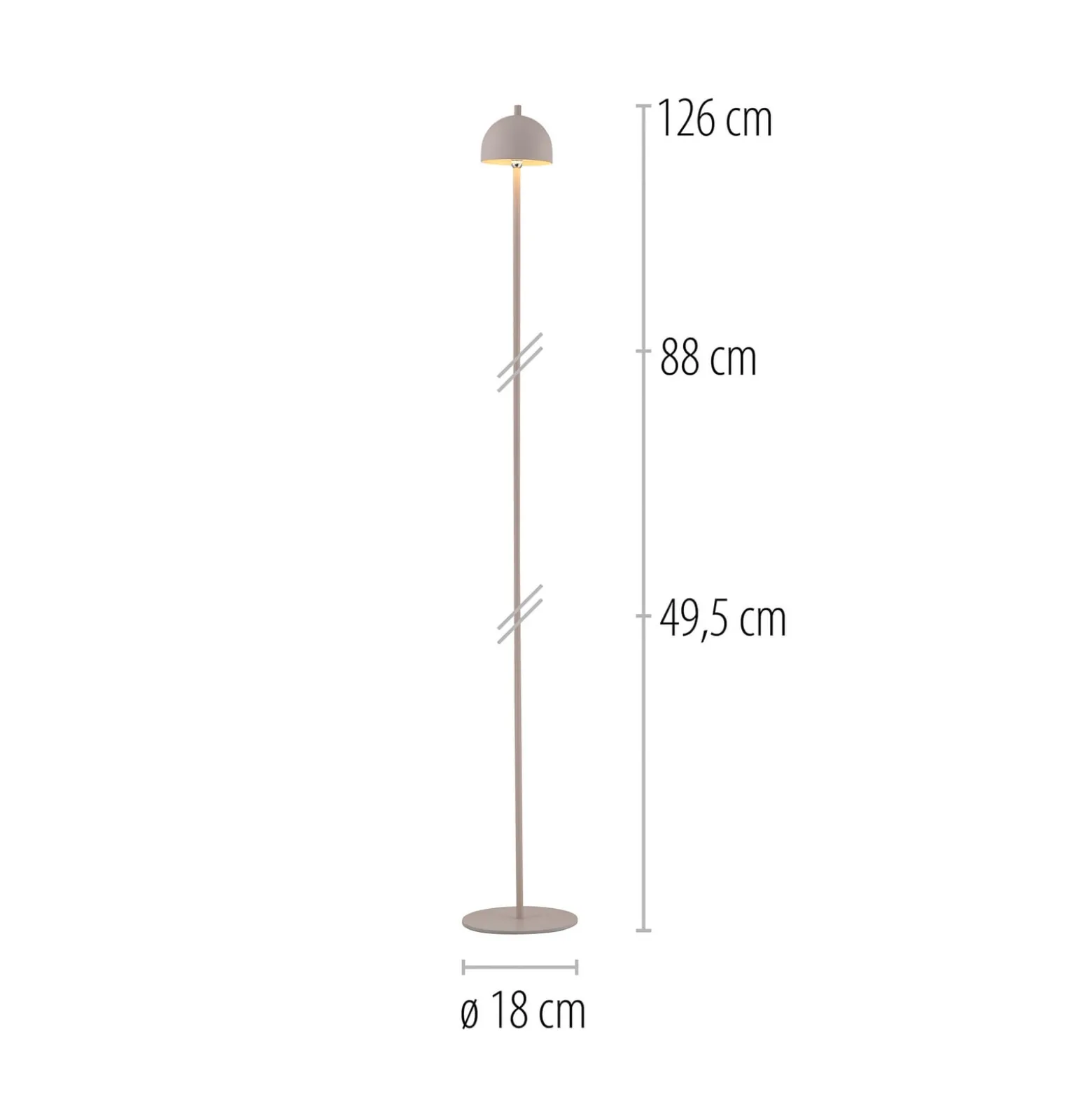SCHÖNER WOHNEN LED-Akku-Stehlampe Bellis, sandbrise, IP54