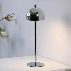 SCHÖNER WOHNEN LED-Akku-Tischlampe Bellies, chrom, IP54