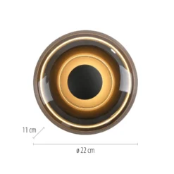 SCHÖNER WOHNEN LED-Deckenlampe Posh, Rauchglas, 3.000 K