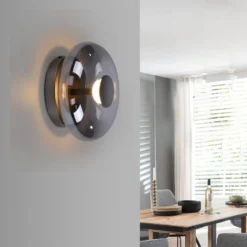 SCHÖNER WOHNEN LED-Deckenlampe Posh, Rauchglas, 3.000 K