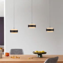 SCHÖNER WOHNEN LED-Hängelampe Elmo, schwarz, 3-fl., 3000 K