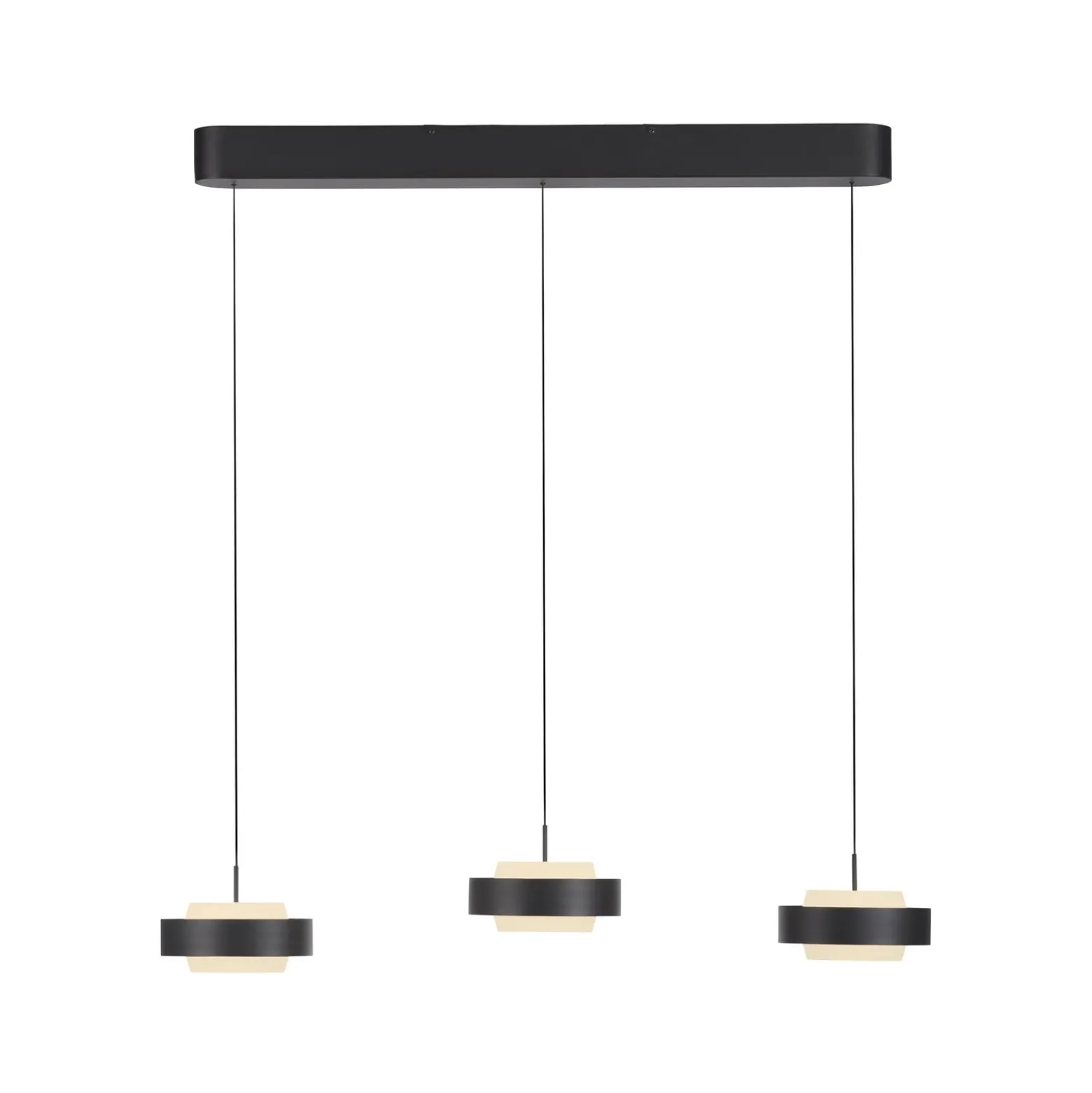 SCHÖNER WOHNEN LED-Hängelampe Elmo, schwarz, 3-fl., 3000 K