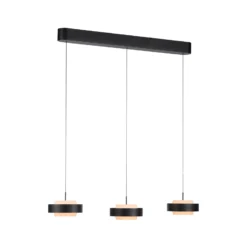 SCHÖNER WOHNEN LED-Hängelampe Elmo, schwarz, 3-fl., 3000 K