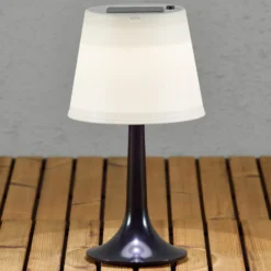 Schwarze LED-Solartischleuchte Assisi Sitra