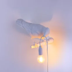 SELETTI Bird Lamp Dekoaußenwandlampe, rechts, weiß