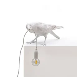 SELETTI Bird Lamp LED-Dekotischlampe spielend weiß