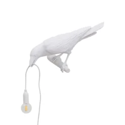 SELETTI Bird Lamp LED-Dekowandleuchte, links, weiß