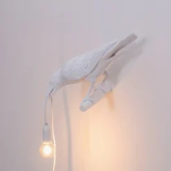 SELETTI Bird Lamp LED-Dekowandleuchte, links, weiß