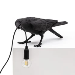 SELETTI Bird Lamp LED-Tischlampe spielend, schwarz