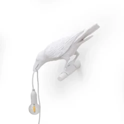 SELETTI Bird Lamp LED-Wandlampe, Blick links, weiß