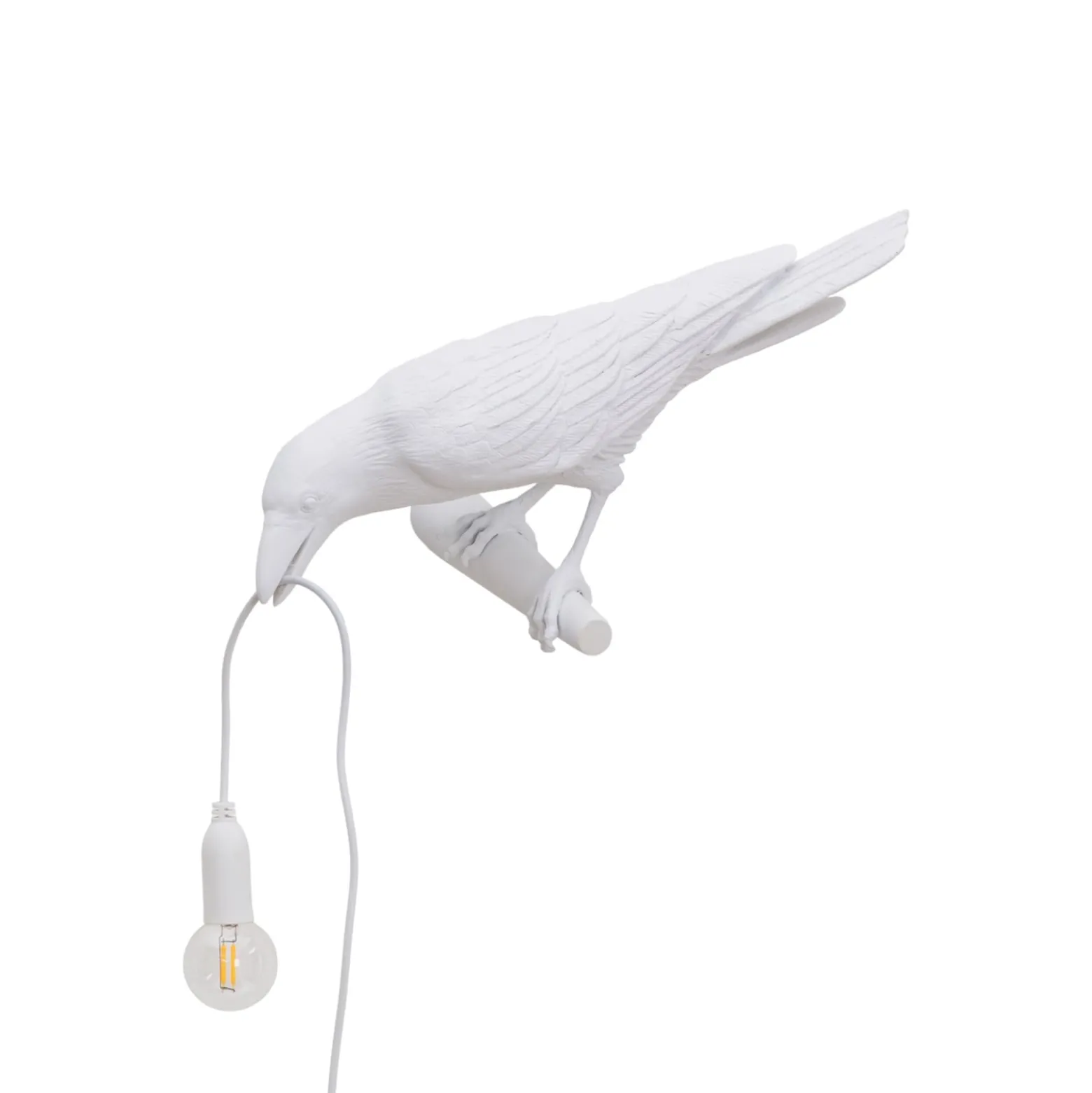 SELETTI Bird Lamp LED-Wandlampe, Blick links, weiß