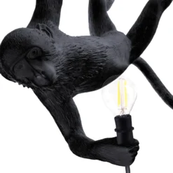 SELETTI Monkey Lamp, Breite 44 cm, schwarz, Stecker, IP44