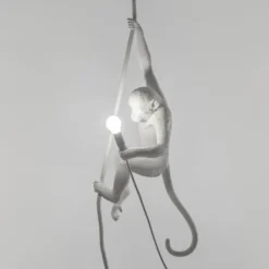 SELETTI Monkey Lamp Deko-Hängelampe, weiß, hängend