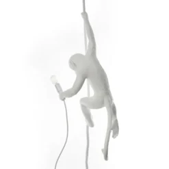 SELETTI Monkey Lamp Deko-Hängelampe, weiß, hängend