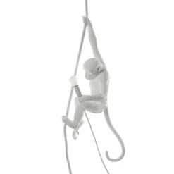 SELETTI Monkey Lamp Deko-Hängelampe, weiß, hängend