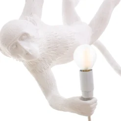 SELETTI Monkey Lamp Dekohängelampe weiß schwingend