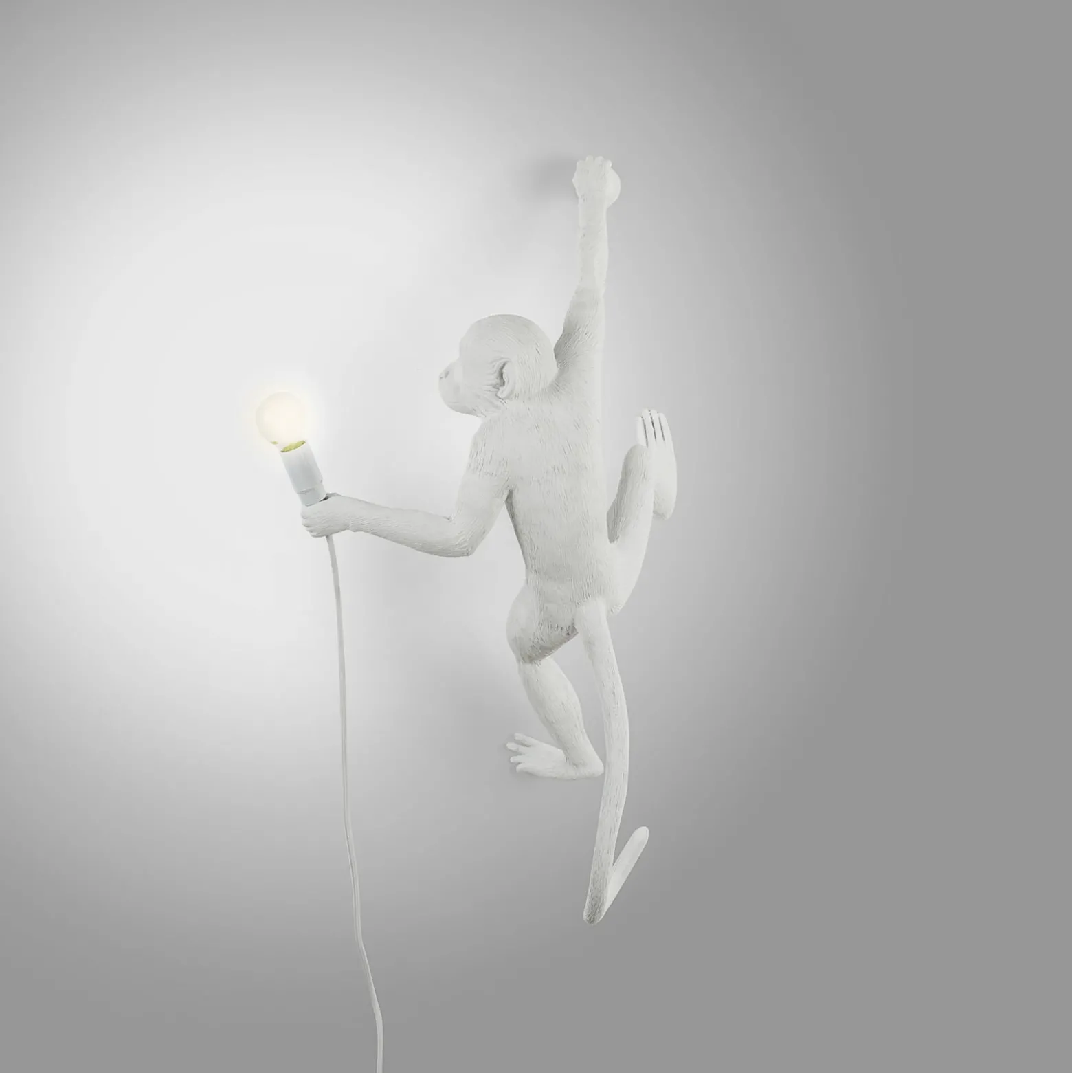SELETTI Monkey Lamp LED-Deko-Wandlampe weiß rechts