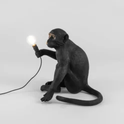 SELETTI Monkey Lamp Terrassenlampe sitzend schwarz