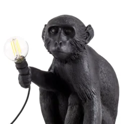 SELETTI Monkey Lamp Terrassenlampe sitzend schwarz