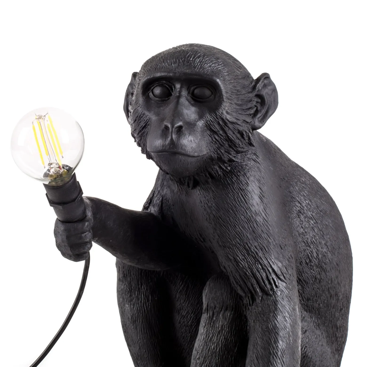 SELETTI Monkey Lamp Terrassenlampe sitzend schwarz