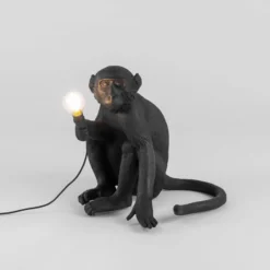 SELETTI Monkey Lamp Terrassenlampe sitzend schwarz