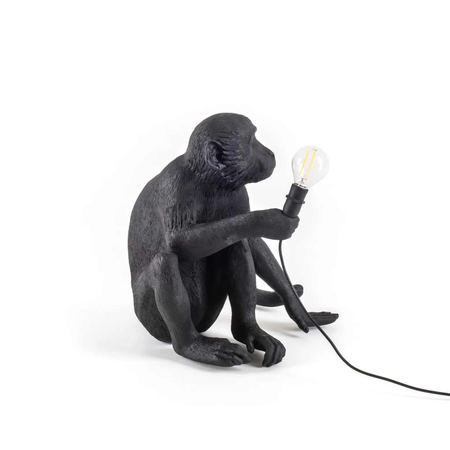SELETTI Monkey Lamp Terrassenlampe sitzend schwarz