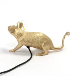 SELETTI Mouse Lamp LED-Dekolampe USB liegend gold