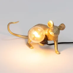 SELETTI Mouse Lamp LED-Dekolampe USB liegend gold