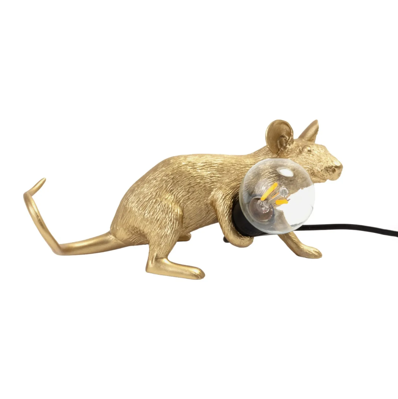 SELETTI Mouse Lamp LED-Dekolampe USB liegend gold