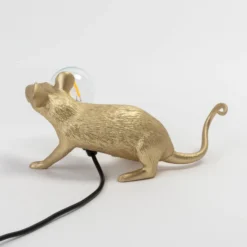 SELETTI Mouse Lamp LED-Dekolampe USB sitzend gold
