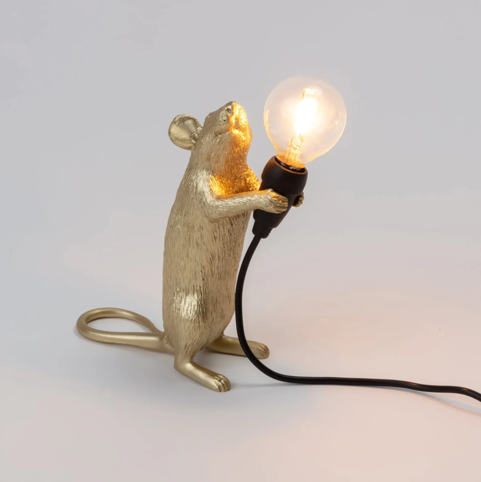 SELETTI Mouse Lamp LED-Dekolampe USB stehend gold