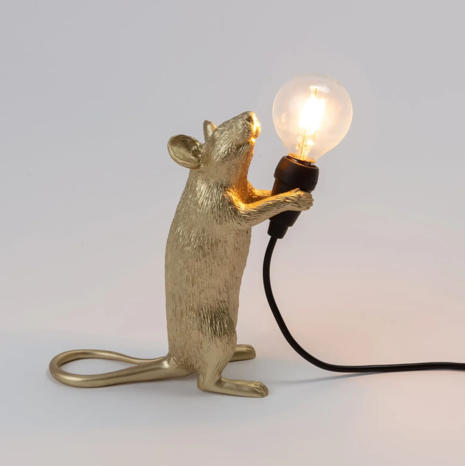 SELETTI Mouse Lamp LED-Dekolampe USB stehend gold