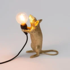 SELETTI Mouse Lamp LED-Dekolampe USB stehend gold