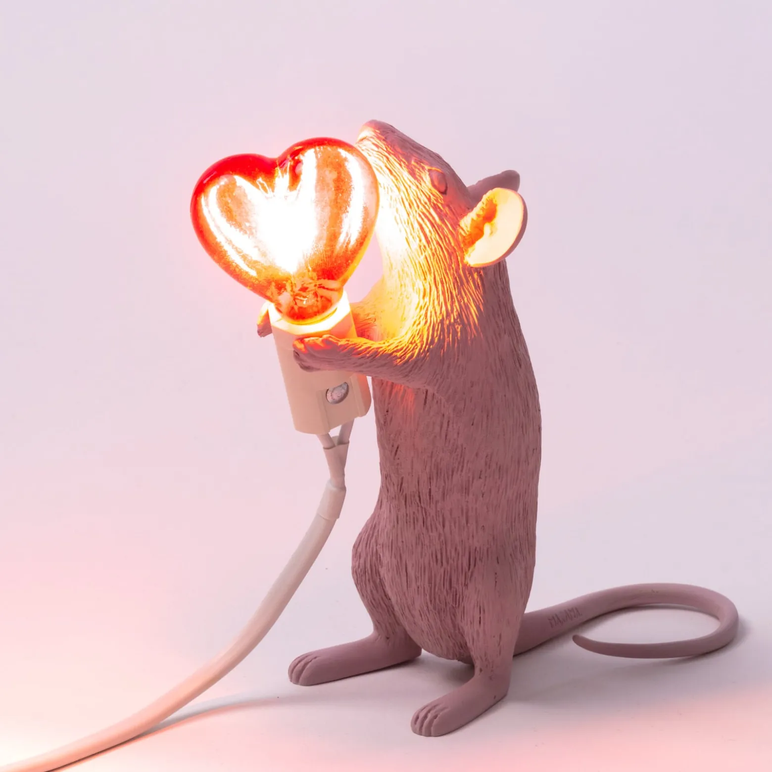 SELETTI Mouse Lamp Valentine Dekolampe USB weiß